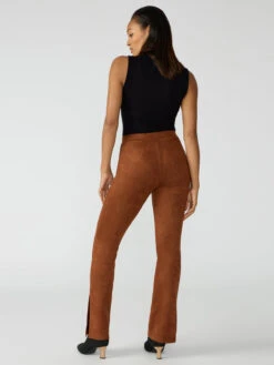 Abbey Faux Suede Semi High Rise Legging Caramel Cafe -Clothing Store CP0989SFO CRCF 001099