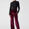 Faye Semi High Rise Velvet Trouser Pant Sugar Plum