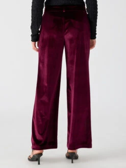 Faye Semi High Rise Velvet Trouser Pant Sugar Plum -Clothing Store CP1003CH1 SUPM 04525