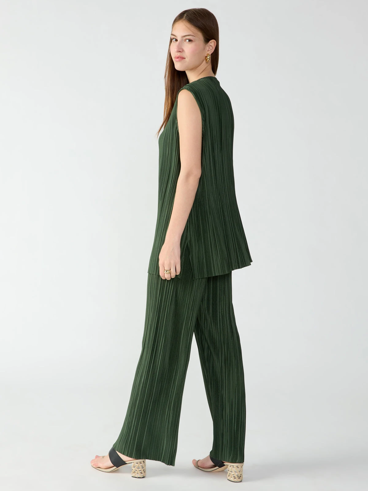 Plisse Tunic Top Kombu Green 4 Plisse Tunic Top Kombu Green - Image 4