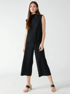 Plisse Semi High Rise Culotte Black