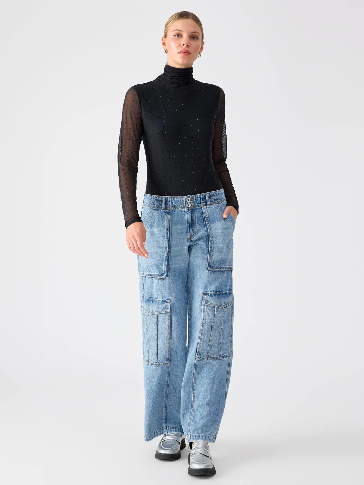 Level Up Standard Rise Denim Cargo Pant Digital Blue 4 Level Up Standard Rise Denim Cargo Pant Digital Blue - Image 4