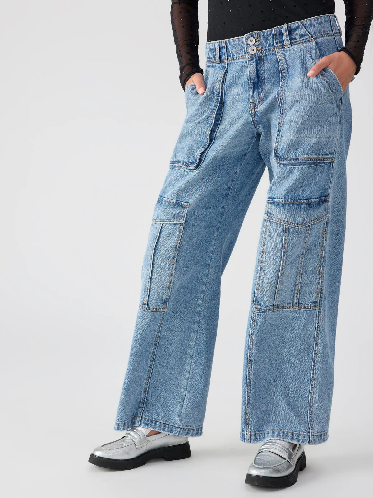 Level Up Standard Rise Denim Cargo Pant Digital Blue 5 Level Up Standard Rise Denim Cargo Pant Digital Blue - Image 5