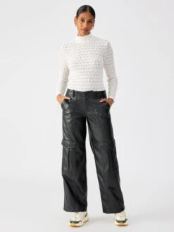 Level Up Vegan Leather Standard Rise Cargo Pant Black 7 Level Up Vegan Leather Standard Rise Cargo Pant Black -Clothing Store CP1042CO8 BLCK 02351