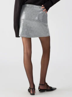 Shiny Nights Mini Skirt Micro Houndstooth -Clothing Store CS0399DE1 MCHD 03026
