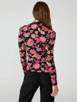 Slinky Mock Neck Tee Cranberry Bloom -Clothing Store CT3152MZ3 CRNB 001944