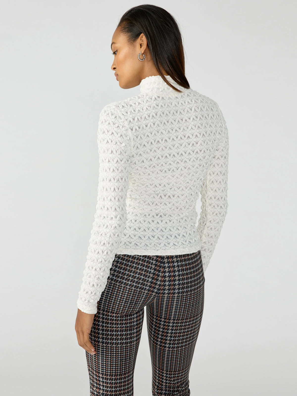 Lace Mock Neck Top Milk 3 Lace Mock Neck Top Milk - Image 3