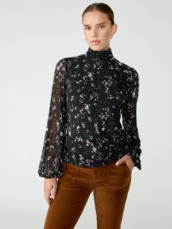 Night Dream Mesh Top Falling Petals