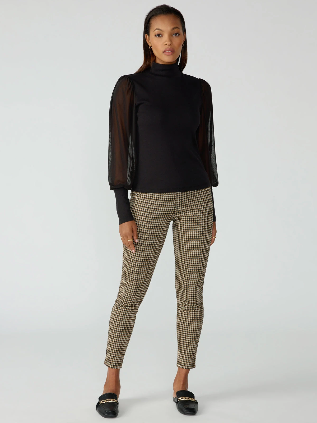 On My Mind Mesh Sleeve Top Black 2 On My Mind Mesh Sleeve Top Black - Image 2