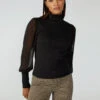 On My Mind Mesh Sleeve Top Black
