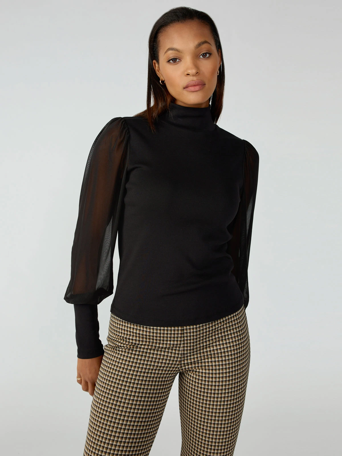 On My Mind Mesh Sleeve Top Black 1 On My Mind Mesh Sleeve Top Black