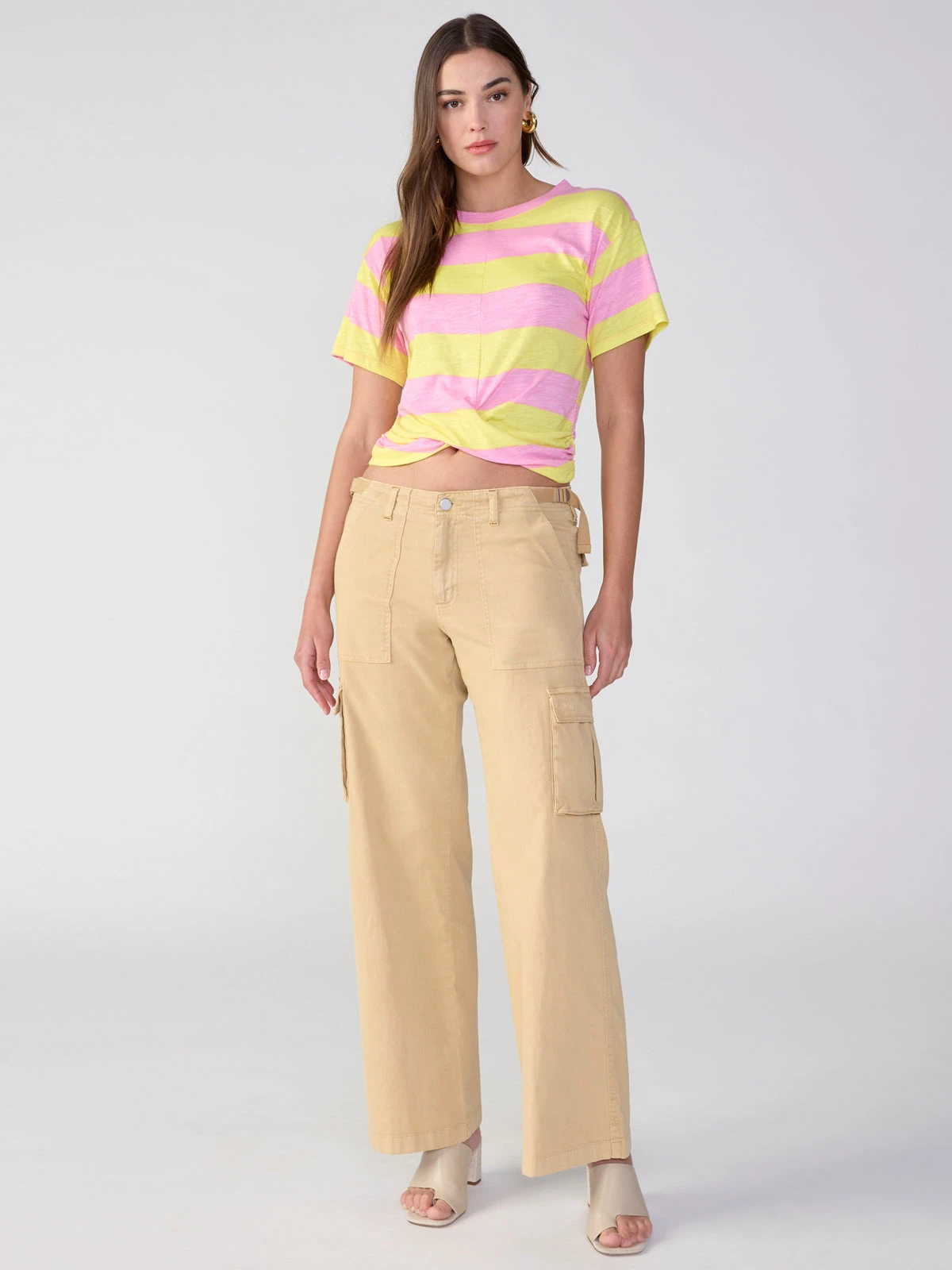 Twist Of Fate Tee Lemoncello/ Pink Stripe 4 Twist Of Fate Tee Lemoncello/ Pink Stripe - Image 4