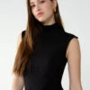 Essential Sleeveless Mock Neck Top 2.0 Black