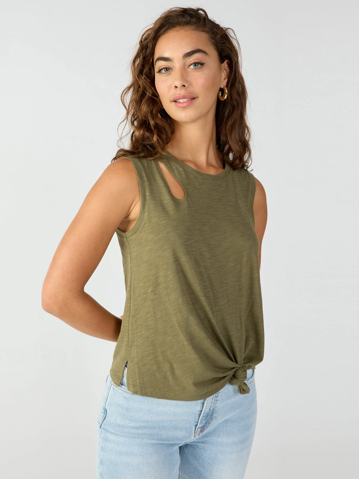 Love Me Knot Top Mossy Green 1 Love Me Knot Top Mossy Green