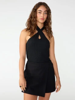 Heat Wave Halter Top Black -Clothing Store CT3596NP3 BLCK 0179