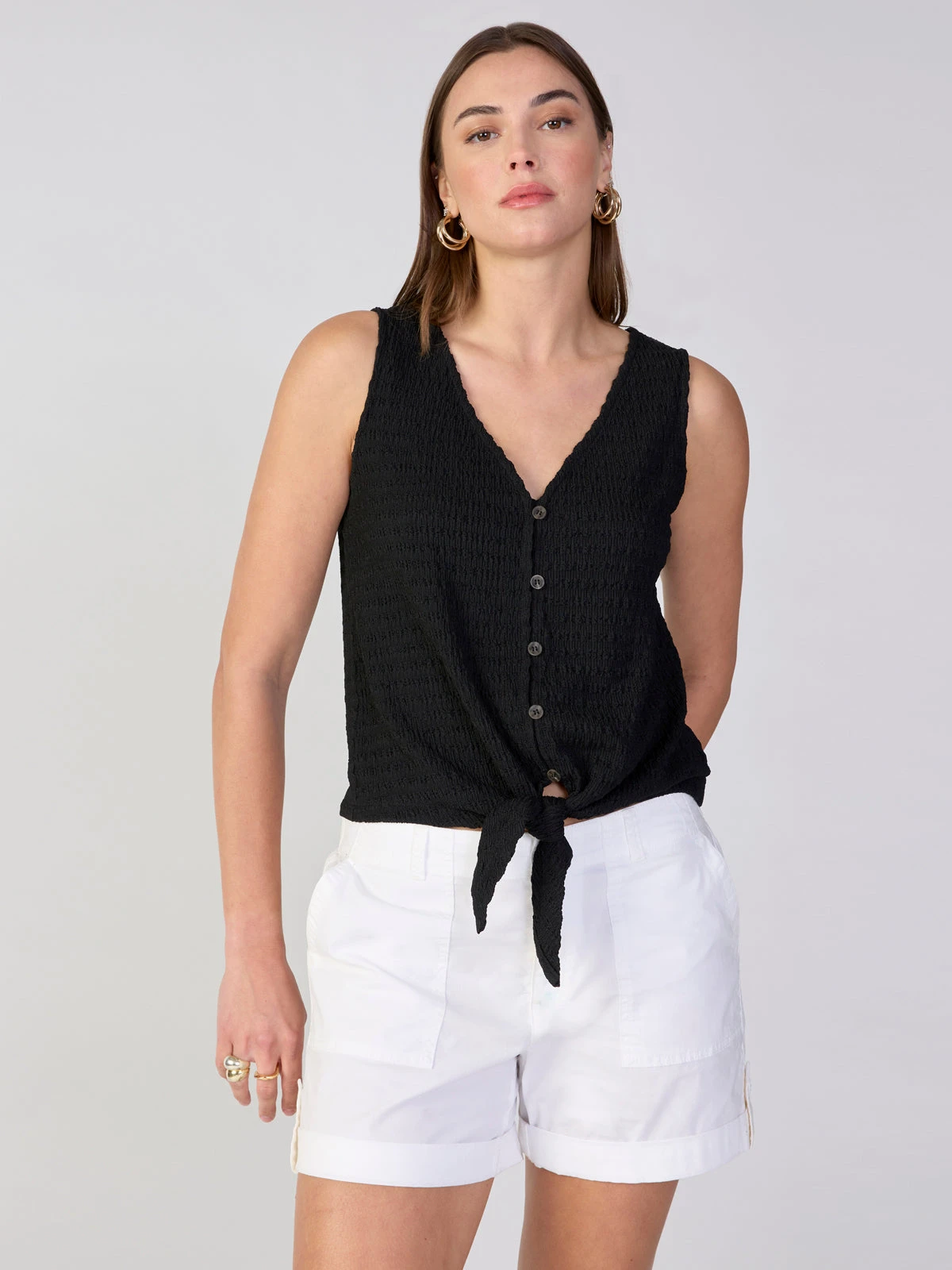 Link Up Tie Tee Black 1 Link Up Tie Tee Black