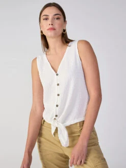 Link Up Tie Tee White