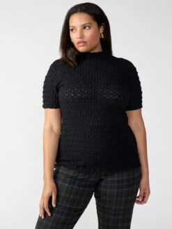 With Love Mock Neck Top Black Inclusive Collection