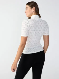 With Love Mock Neck Top Milk -Clothing Store CT3646NG3 MILK 003240