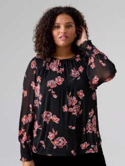 Blousy Mesh Top Falling Garland Inclusive Collection