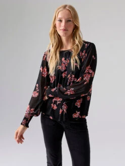 Blousy Mesh Top Falling Garland