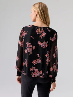 Blousy Mesh Top Falling Garland -Clothing Store CT3719MPA FALG 1686