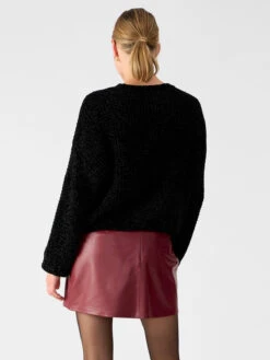 Under The Stars Chenille Sweater Black -Clothing Store CW1051NG8 BLCK 04200