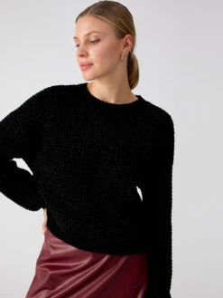 Under The Stars Chenille Sweater Black