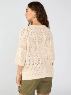 Open Knit Top Macrame 6 Open Knit Top Macrame -Clothing Store CW1162ND3 MCRM 2254