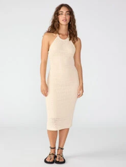 Open Knit Maxi Dress Macrame -Clothing Store CW1164ND3 MCRM 3082