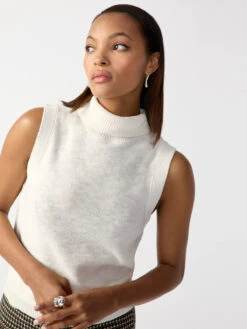 Keep It Easy Mock Neck Top Milk -Clothing Store CW1171MU4 MILK 002480