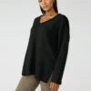 Casual Cozy V-Neck Sweater Black