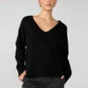 Easy Breezy V-Neck Pullover Sweater Black