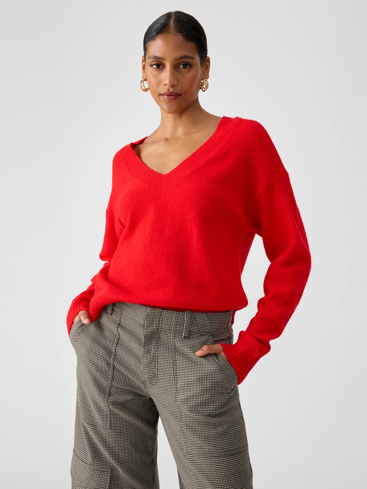 Easy Breezy V-Neck Pullover Sweater Lipstick 4 Easy Breezy V-Neck Pullover Sweater Lipstick - Image 4