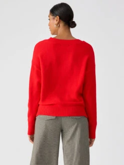 Easy Breezy V-Neck Pullover Sweater Lipstick 6 Easy Breezy V-Neck Pullover Sweater Lipstick -Clothing Store CW1204PD4 LPST 01878