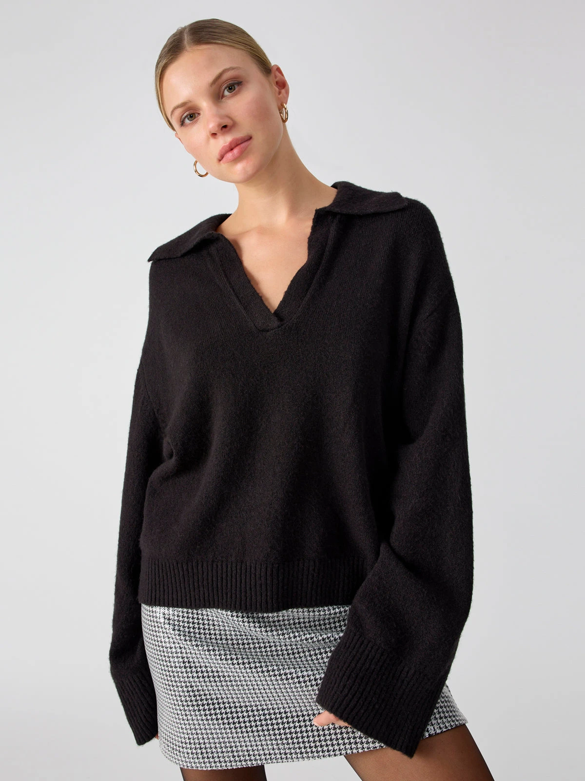 Johnny Collared Sweater Black 1 Johnny Collared Sweater Black