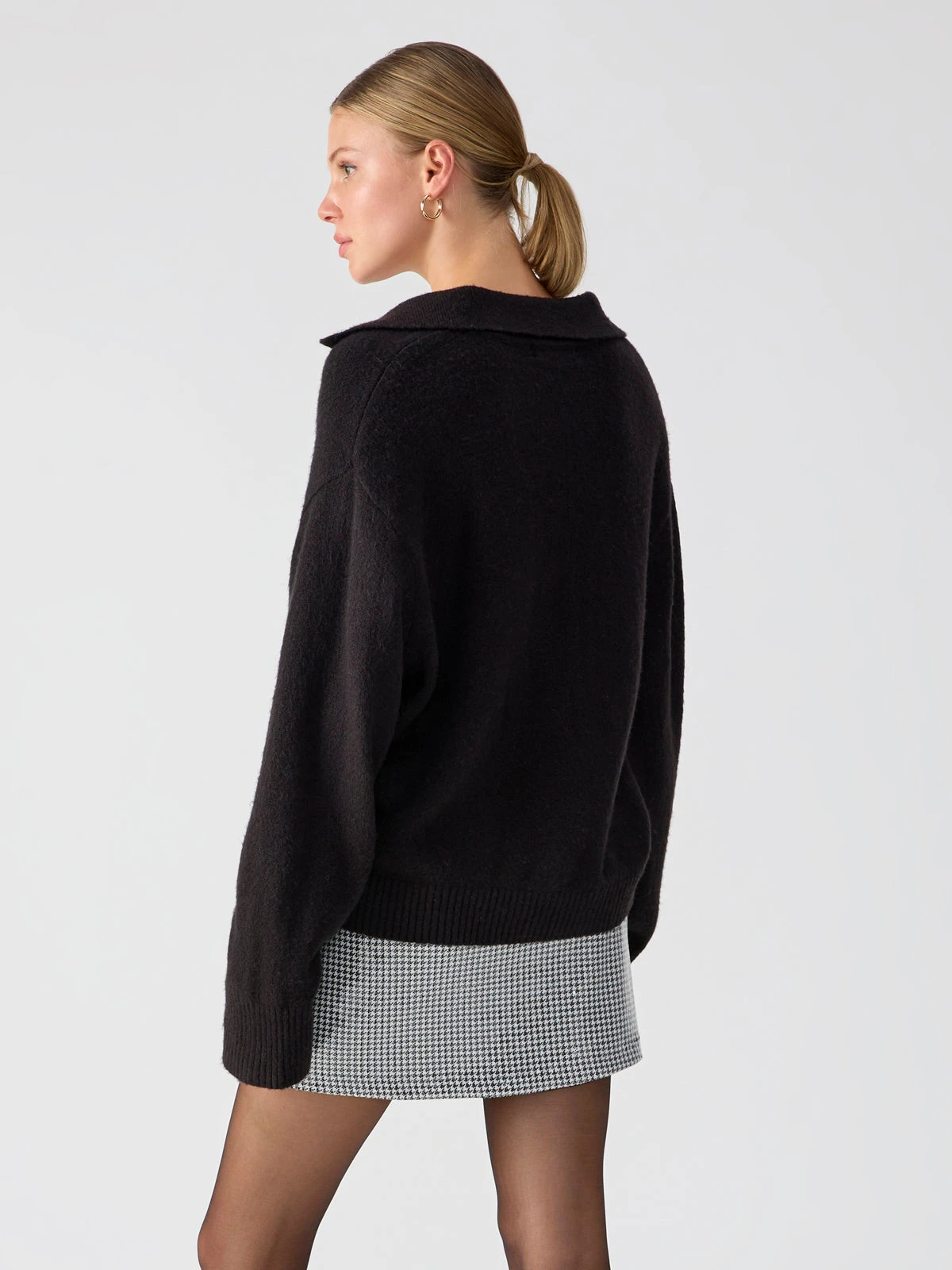 Johnny Collared Sweater Black 3 Johnny Collared Sweater Black - Image 3