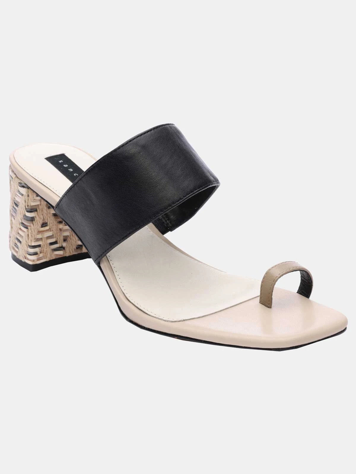 Bold Toe Loop Sandal Black/ Dark Taupe 1 Bold Toe Loop Sandal Black/ Dark Taupe
