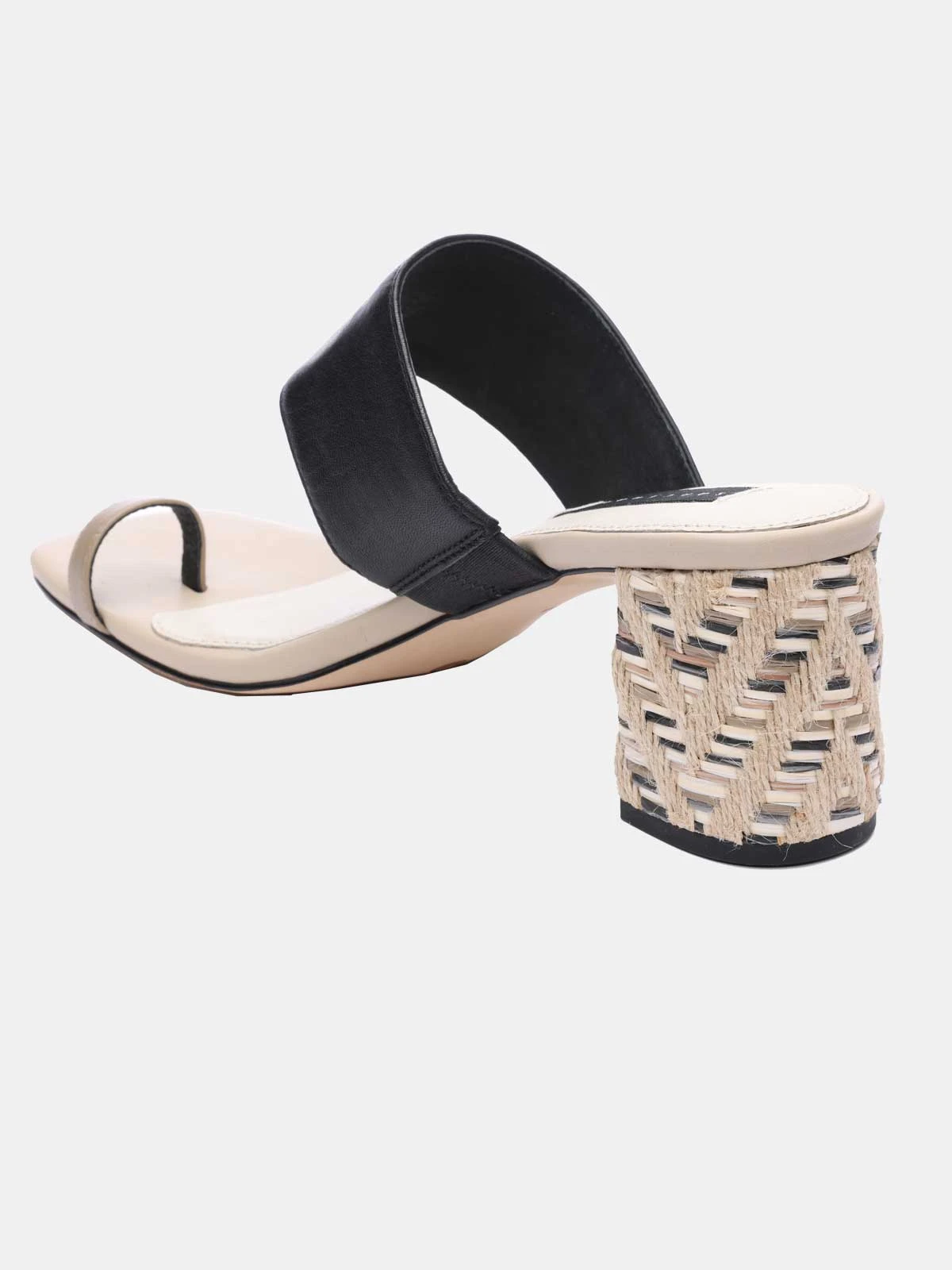 Bold Toe Loop Sandal Black/ Dark Taupe 6 Bold Toe Loop Sandal Black/ Dark Taupe - Image 6