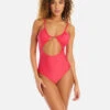 Keyhole One-Piece Mio Island Pink