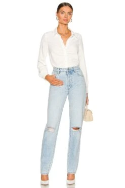 Sanctuary Ruched Boyfriend Top White 7 Sanctuary Ruched Boyfriend Top White -Clothing Store SANC WS684 V4