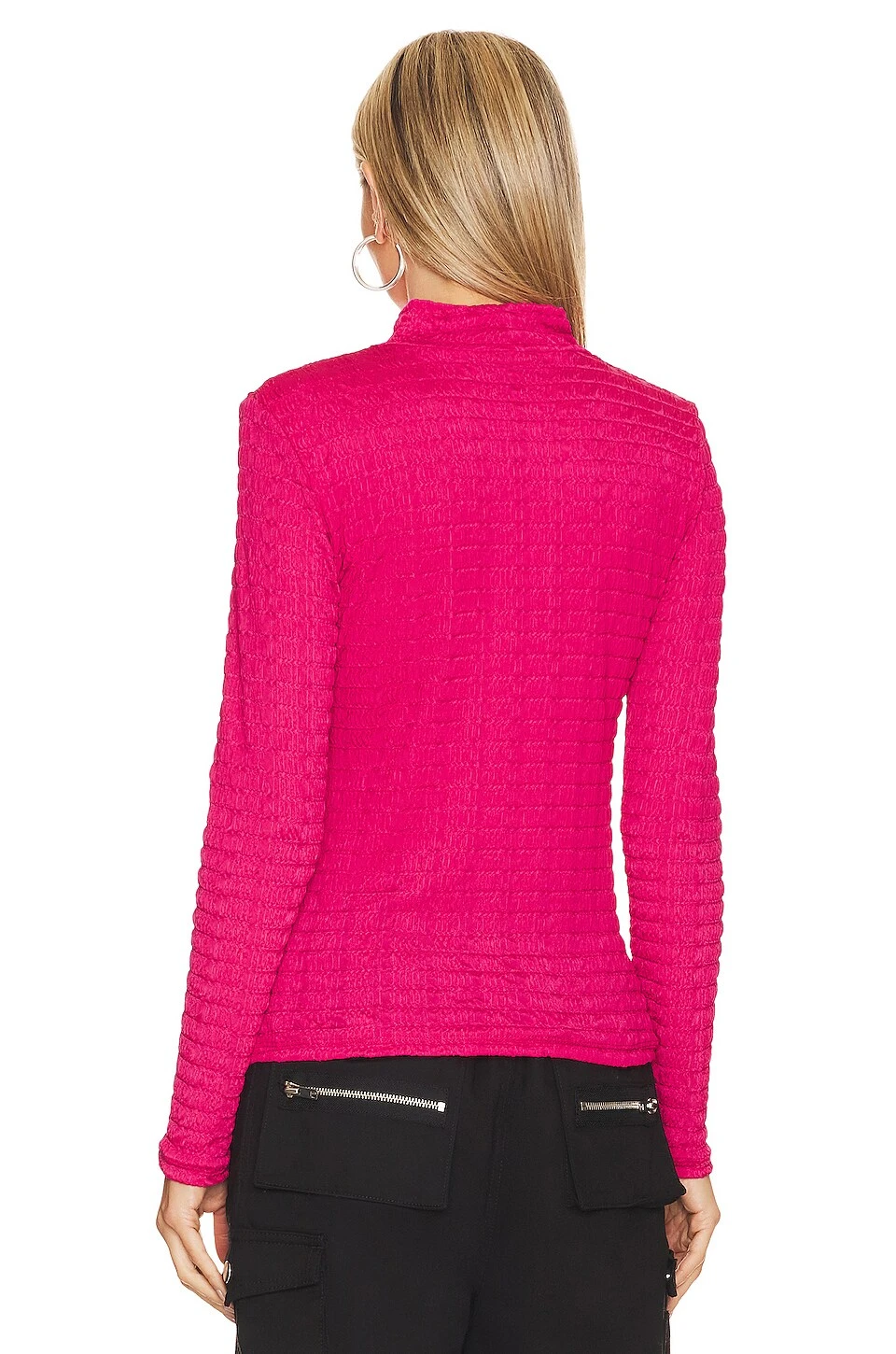 Sanctuary Textured Mock Top Pink 3 Sanctuary Textured Mock Top Pink - Image 3