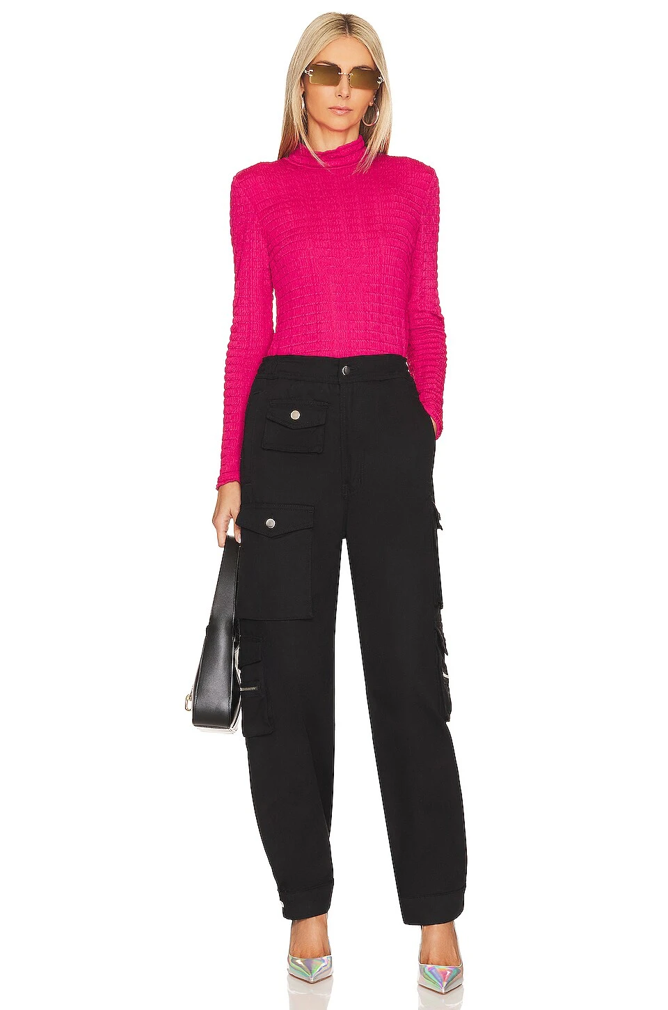 Sanctuary Textured Mock Top Pink 4 Sanctuary Textured Mock Top Pink - Image 4