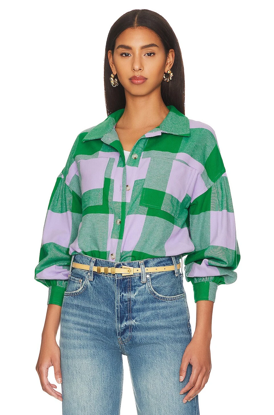 Sanctuary Pocket Detail Plaid Top Pine Check 1 Sanctuary Pocket Detail Plaid Top Pine Check