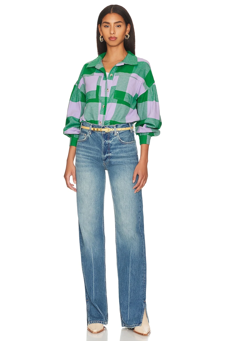 Sanctuary Pocket Detail Plaid Top Pine Check 4 Sanctuary Pocket Detail Plaid Top Pine Check - Image 4