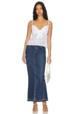 Sanctuary Tie Eyelet Cami White 7 Sanctuary Tie Eyelet Cami White -Clothing Store SANC WS748 V4