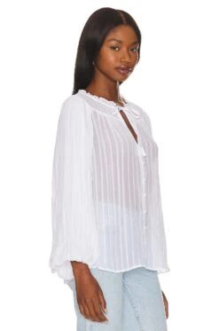 Sanctuary Breezy Smock Neck Blouse White -Clothing Store SANC WS750 V3