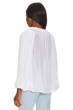 Sanctuary Breezy Smock Neck Blouse White -Clothing Store SANC WS750 V4