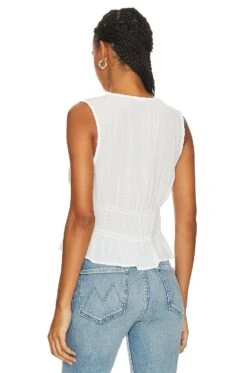 Sanctuary Featherweight Button Front Top White -Clothing Store SANC WS754 V3
