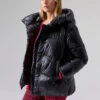 Debra High Shine Puffer Jacket Black